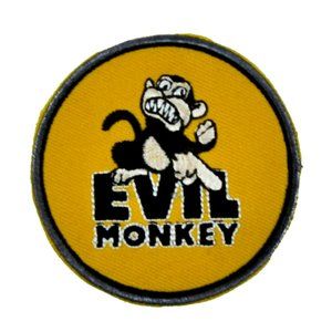 Evil Monkey Patch Embroidered Iron On Sew Angry Family Guy Cartoon Yellow Brown